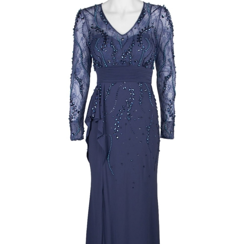 Long sleeved beaded dress